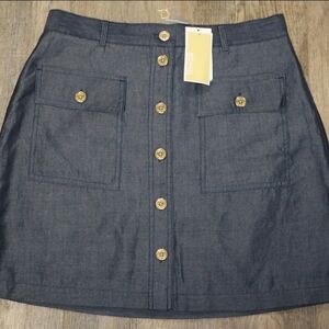 MICHAEL Michael Kors Pocket-Front Women's Skirt, Indigo Rinse, Size 8 NWT